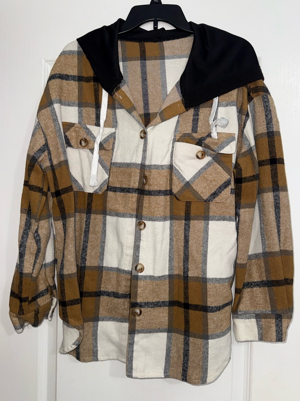 Plaid Hooded Shirt Jacket